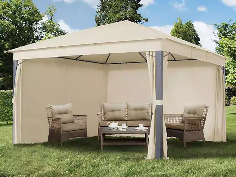 4x4m Sunset Premium beež aiapaviljon seintega