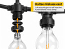 Valguskett Lambikett E27 Pesa Veekindel Kummitihend Must Pikendatav
