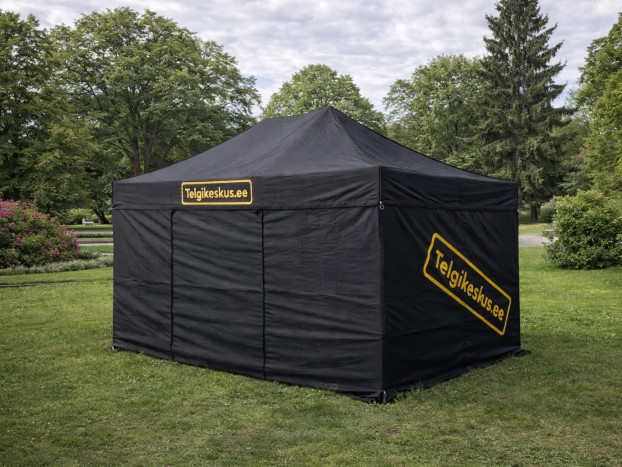Telgikeskuse pop-up telk 3x4,5m must pop-up telk